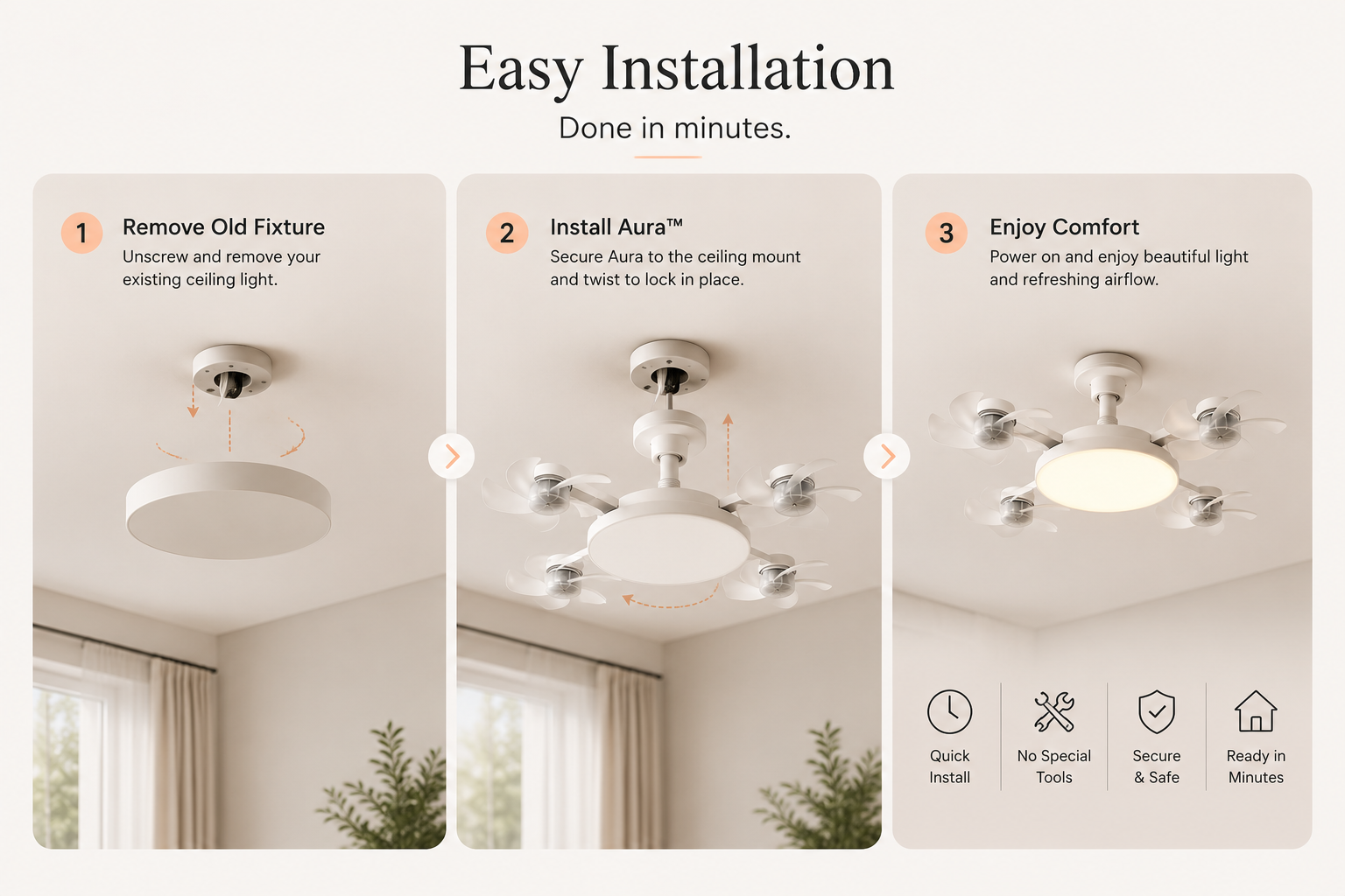 Solunaliv Aura™ Ceiling Light Fan